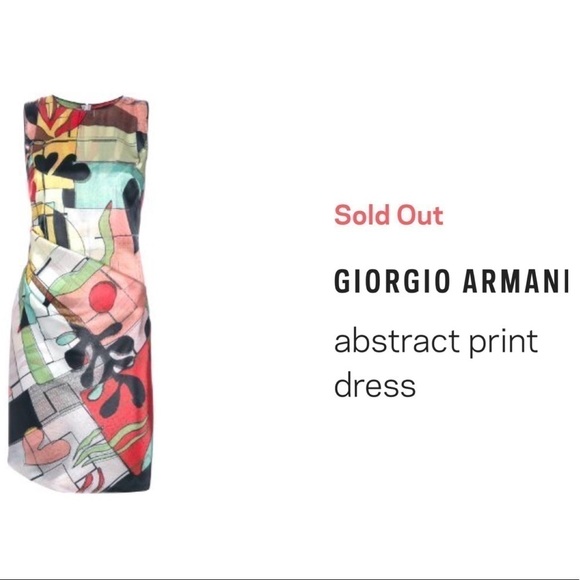 Giorgio Armani Silk Abstract Art Print Dress Luxury Lightweight Designer Runway - Picture 3 of 9